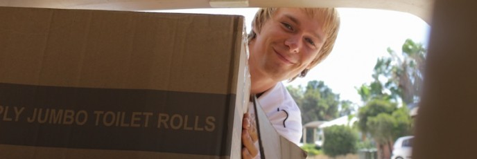 Riesige Klopapierrollen