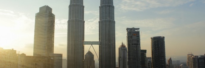 Blick auf Petronas Towers aus 28. Stock
